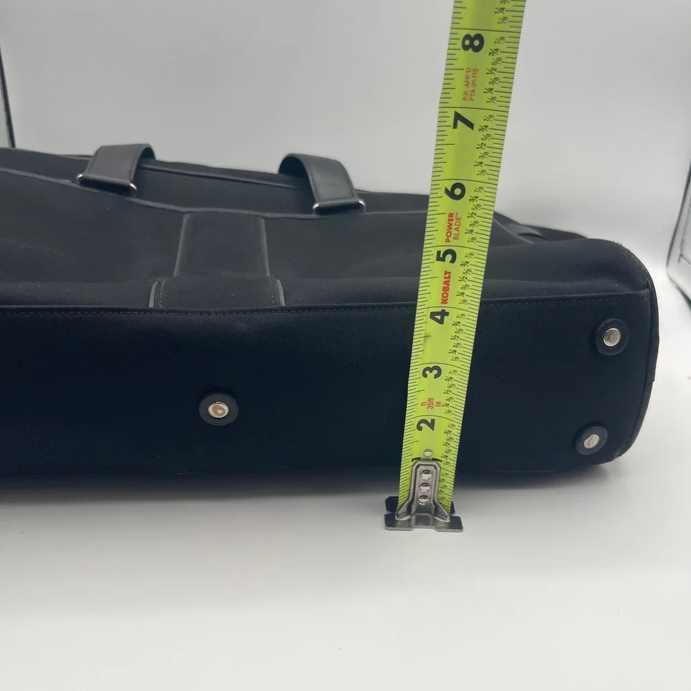 Coach Briefcase Messenger Bag Black Canvas Leather Laptop Work Travel STRAP